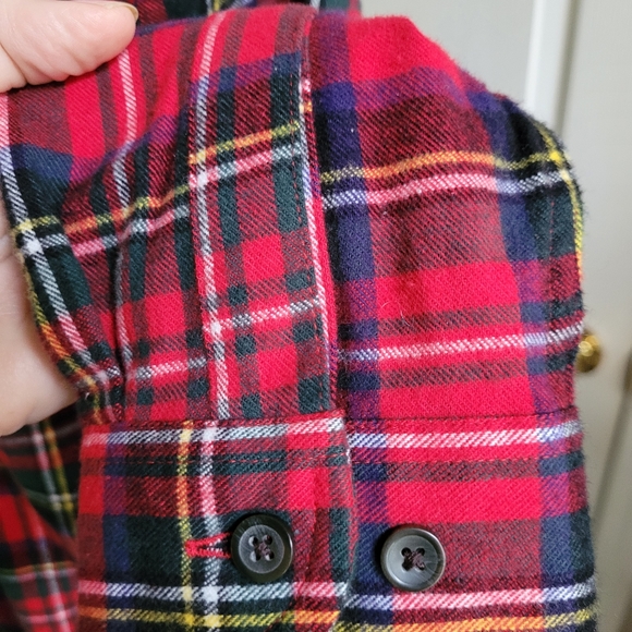 LL Bean Women's Flannel Red Plaid, SZ M, Relaxed Fit - Picture 10 of 10